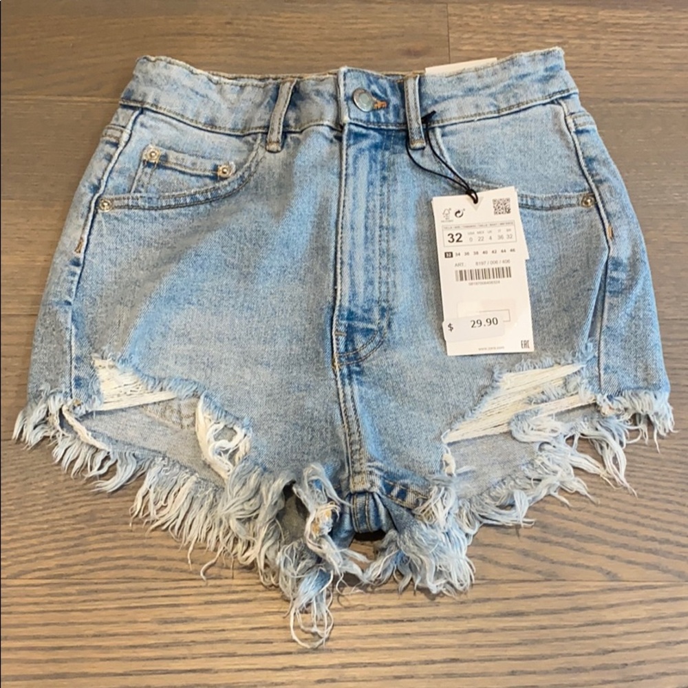 zara denim shorts